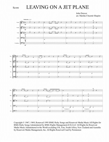 Leaving On A Jet Plane (arr. Marsha Chusmir Shapiro)
