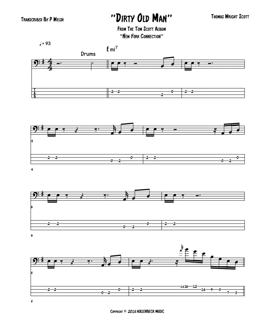 Dirty Old Man (arr. Accubass)