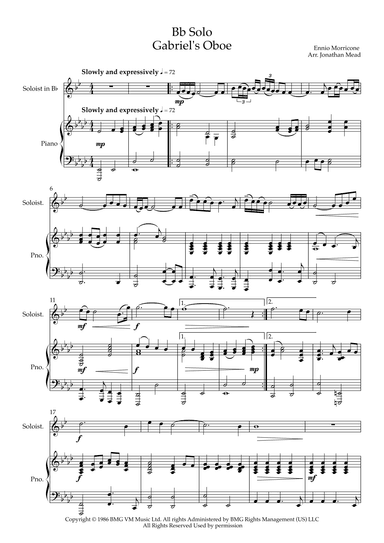 Gabriel's Oboe (arr. Jonathan Mead)