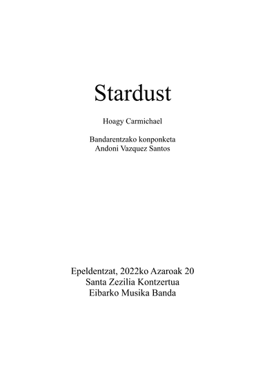 Stardust (arr. Andoni Vazquez Santos)