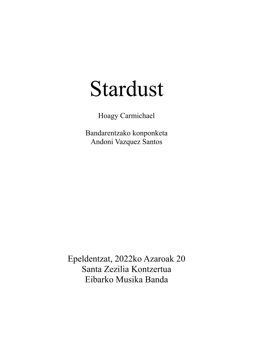 Stardust (arr. Andoni Vazquez Santos)