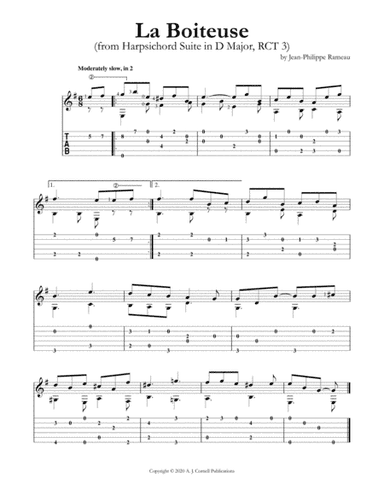 La Boiteuse (from Harpsichord Suite in D Major, RCT 3) (arr. Mark Phillips)