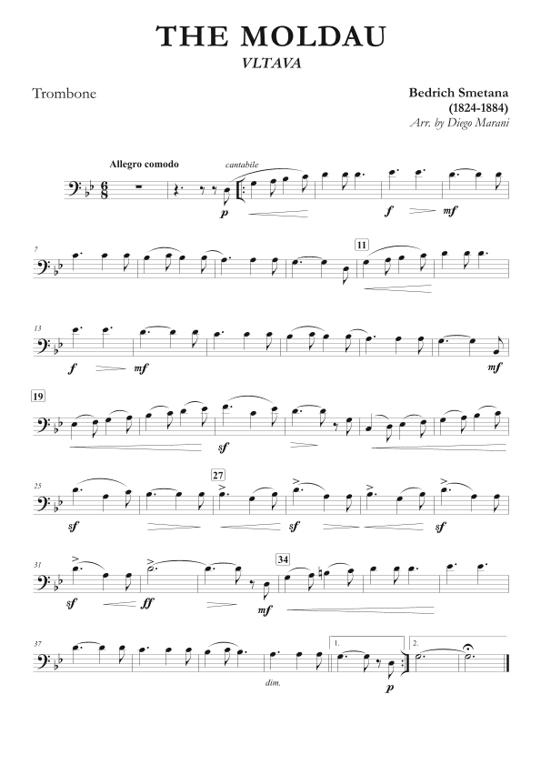 The Moldau for Trombone and Piano (arr. Diego Marani)