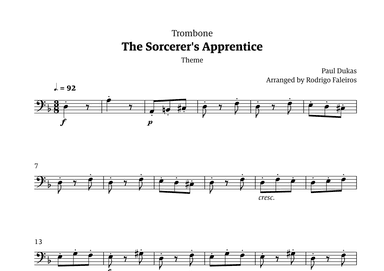 The Sorcerer's Apprentice theme (arr. Rodrigo Faleiros)