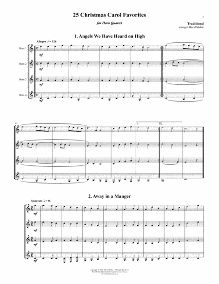 25 Traditional Carol Favorites for Horn Quartet (arr. Mathie, David)