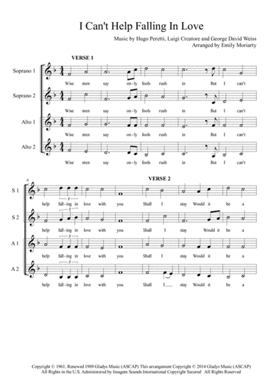 Can't Help Falling In Love (arr. Emily Moriarty)