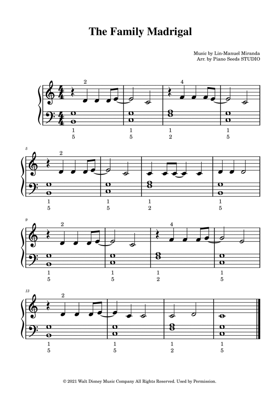 The Family Madrigal (arr. Piano Seeds STUDIO)