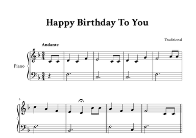 Happy Birthday To You - Easy Piano (F Major) (arr. Yuri Noronha)