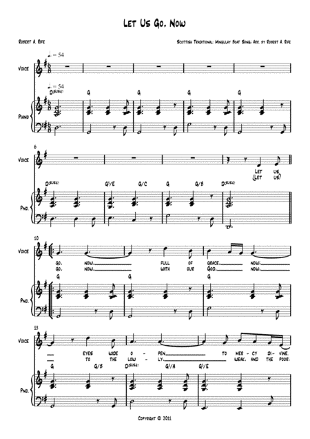 Let Us Go, Now (piano/vocal) (arr. Robert Alan Rife)