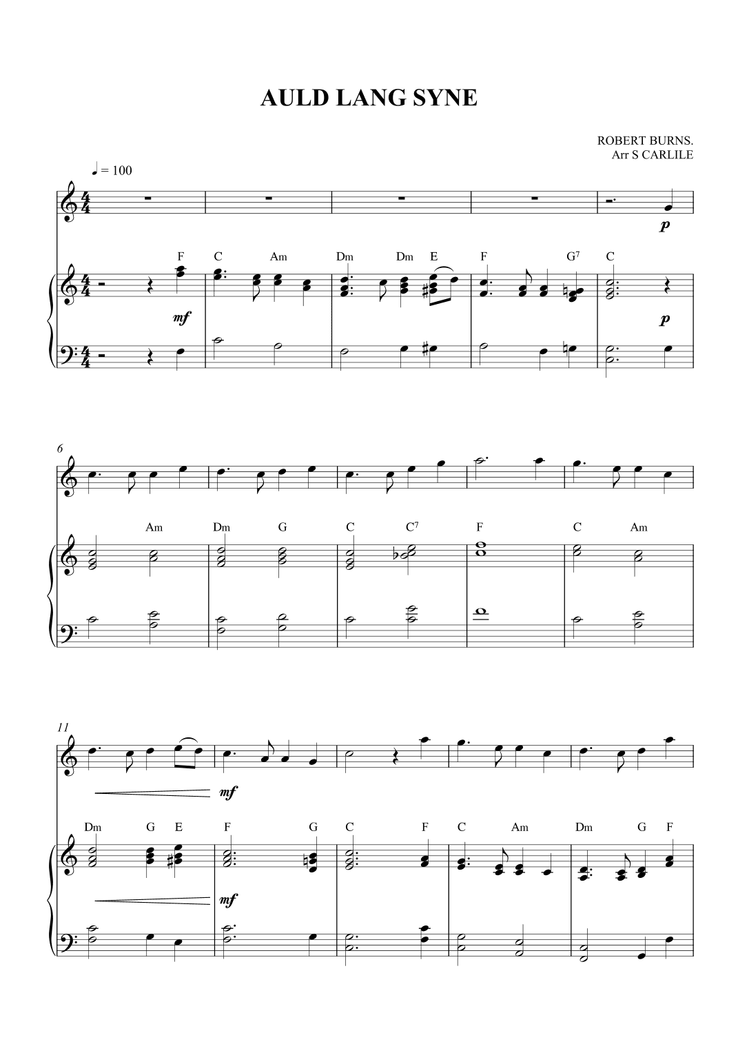 Auld Lang Syne (arr. SCMusic)