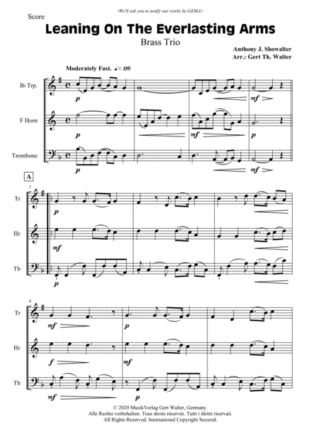 Leaning On The Everlasting Arms (arr. Gert Th. Walter)