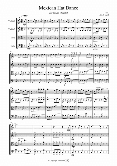 Mexican Hat Dance for String Quartet (arr. Tim Curd)