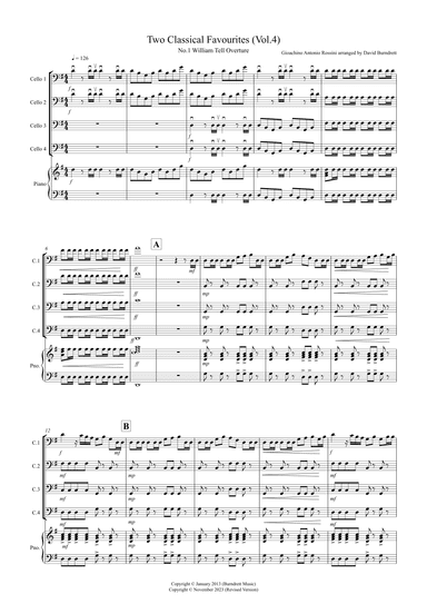 2 Classical Favourites for Cello Quartet (volume four) (arr. David Burndrett)