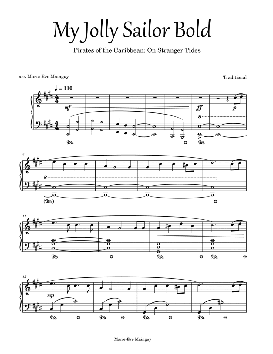 My Jolly Sailor Bold (arr. Marie-Ève Mainguy)
