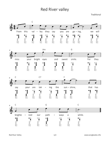 Red River valley (arr. songbooks.info)