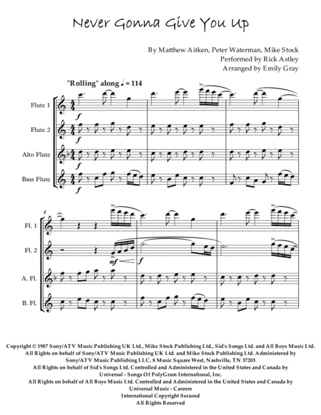 Never Gonna Give You Up (arr. Emily Gray)