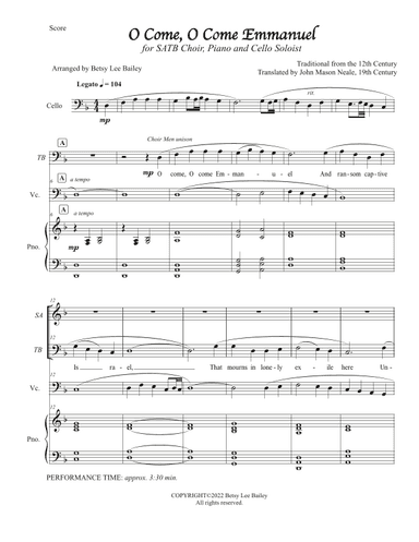 O Come, O Come Emmanuel (arr. Betsy Lee Bailey)