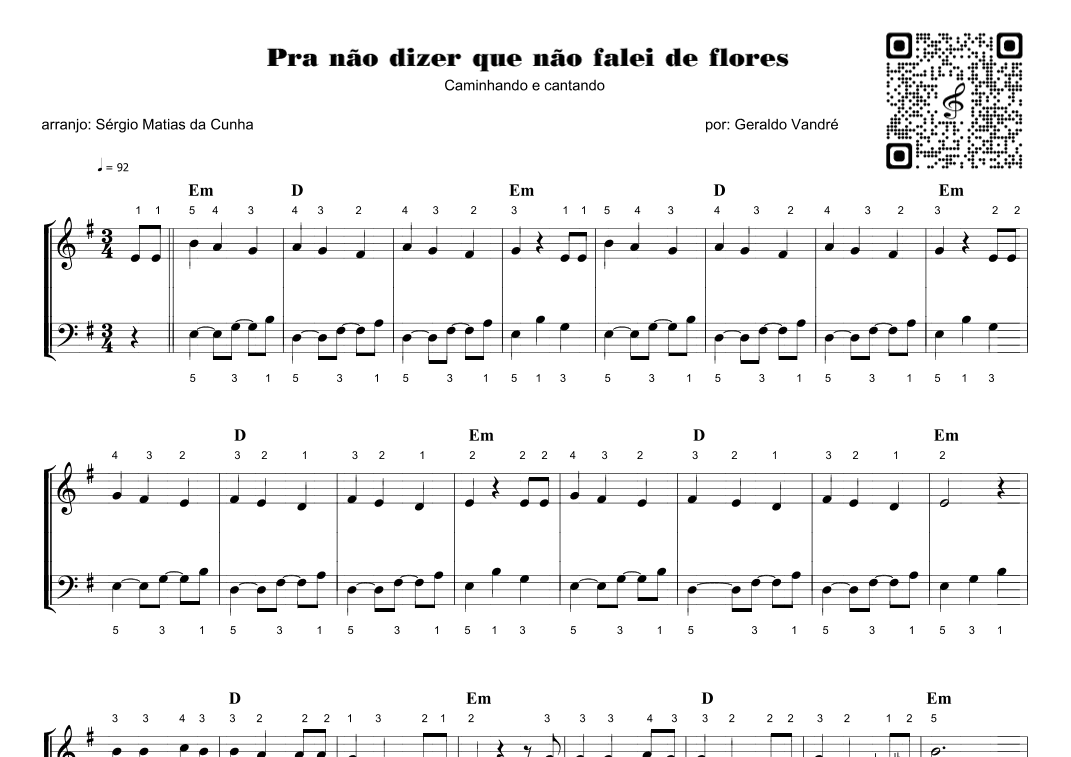 Pra Nao Dizer Que Nao Falei De Flores (arr. Sérgio Matias da Cunha)