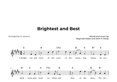 Brightest and Best (Key of E Major) (arr. R. Salvario)