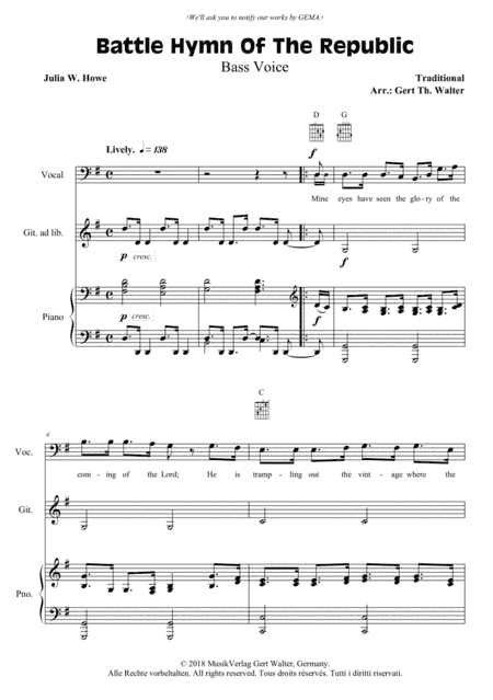 Battle Hymn Of The Republic (arr. Gert Th. Walter)