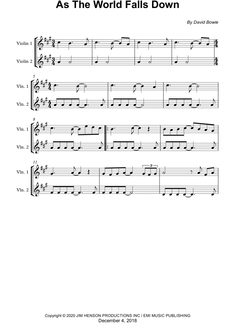 As The World Falls Down (arr. Wesley S. SIlva)