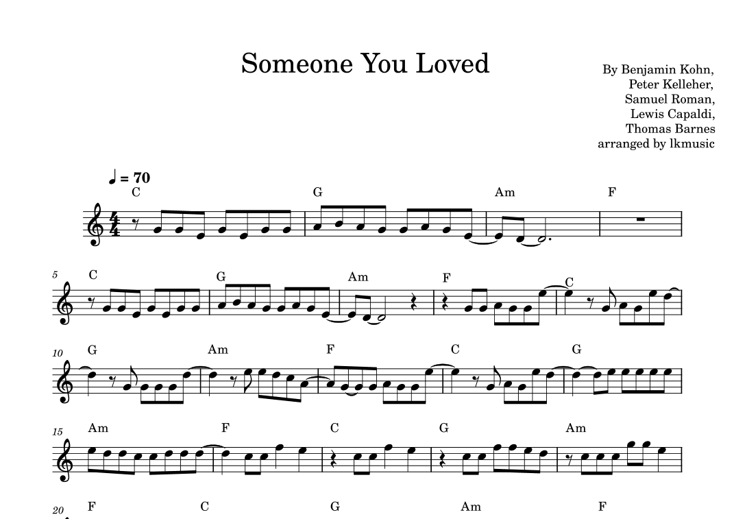 Someone You Loved (arr. Lkmusic)