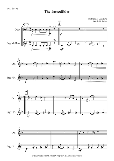 The Incredibles (main Theme) (arr. Fabio Britto)