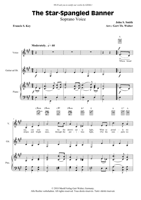 The Star-Spangled Banner (arr. Gert Th. Walter)