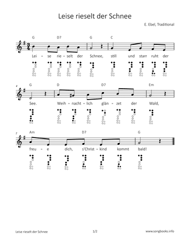 Leise rieselt der Schnee (arr. songbooks.info)