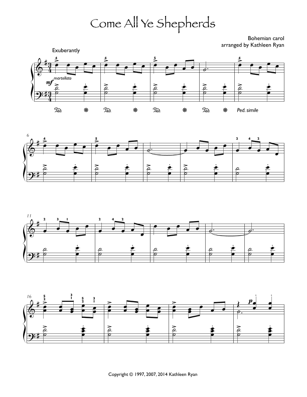 Come All Ye Shepherds (arr. Kathleen Ryan)