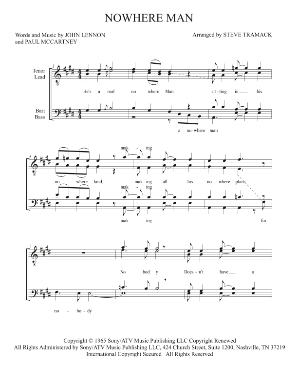 Nowhere Man (arr. Steve Tramack)
