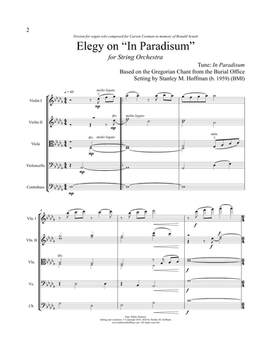 Elegy on "In Pardisum - Version for String Orchestra