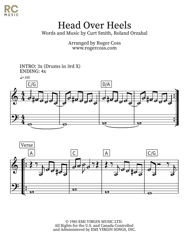 Head Over Heels (arr. Roger Coss)