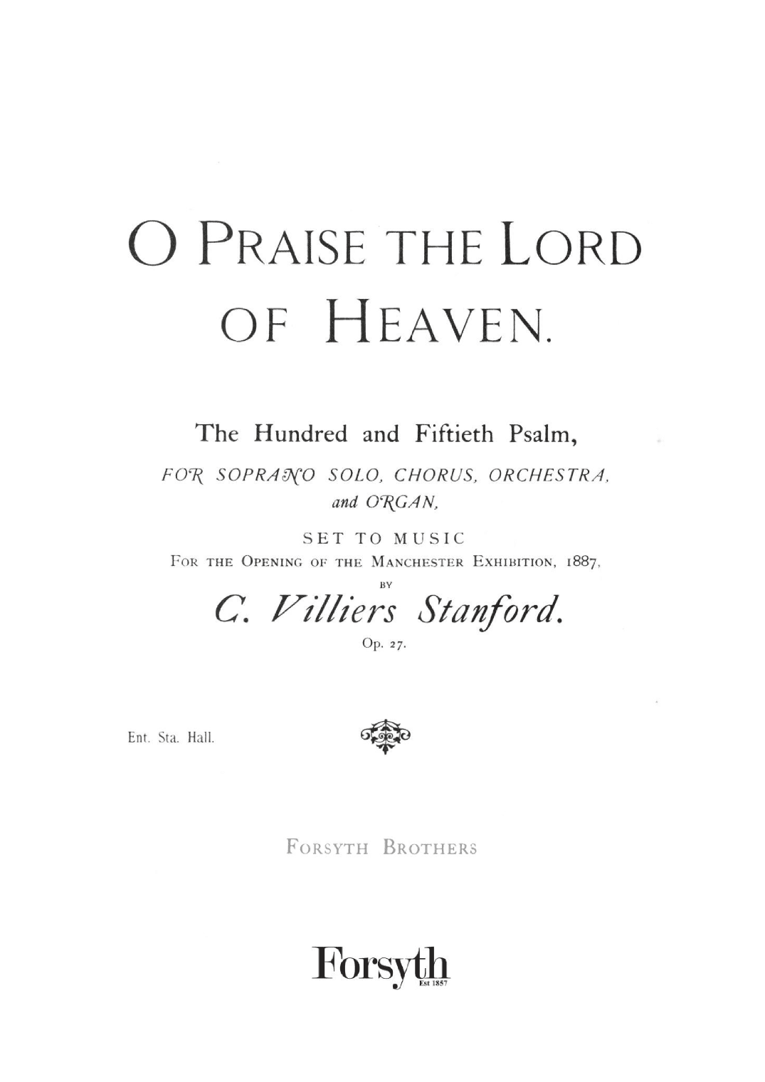 O Praise the Lord of Heaven