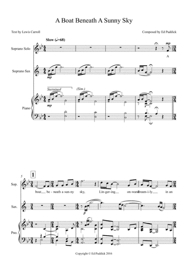 A Boat Beneath A Sunny Sky (for voice, saxophone and piano)