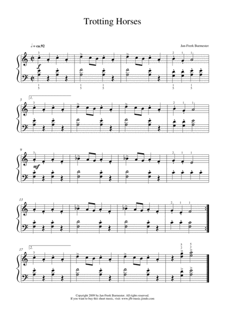 Trotting Horses (Easy piano piece)