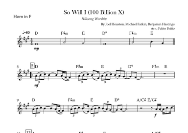 So Will I (100 Billion X) (arr. Fabio Britto)