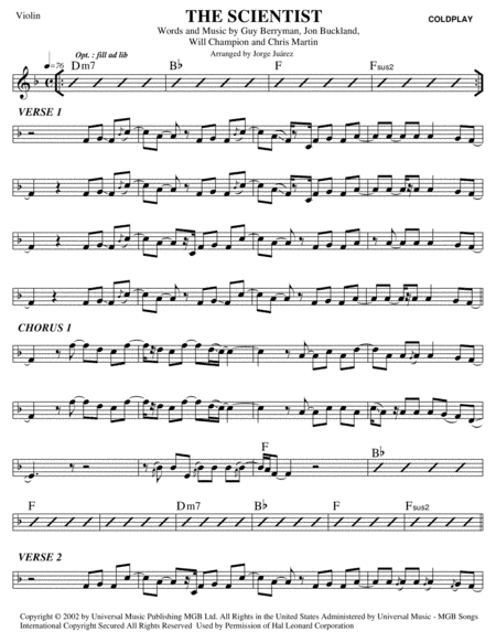 The Scientist (arr. Jorge Juárez)