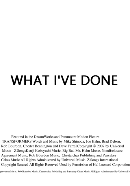 What I've Done (arr. Cia)