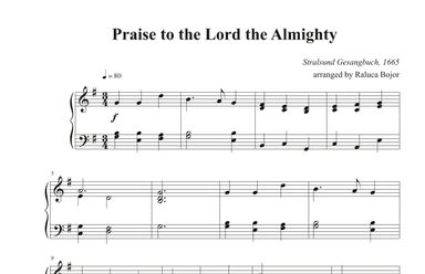 Praise to the Lord the Almighty (easy piano) (arr. Raluca Bojor)