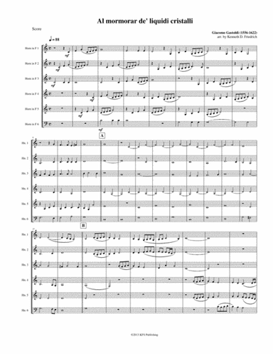 Al mormorar de' liquidi cristalli (arr. Kenneth D. Friedrich)