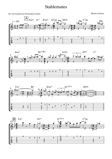 Stablemates (arr. Fernando Antonio de Alvarenga Corrêa)