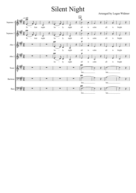 Silent Night- SSAATBB a cappella (arr. Logan Widmor)