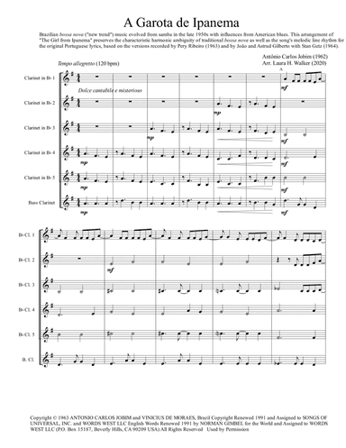 The Girl From Ipanema (garôta De Ipanema) (arr. Laura Haley Walker)
