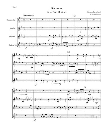 Ricercar (arr. David Thompson)