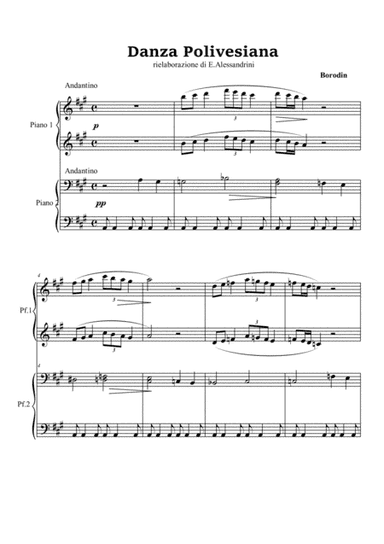 Polovtsian Dance (from Prince Igor) - Andantino - piano 4 hands (arr. Ester Alessandrini)