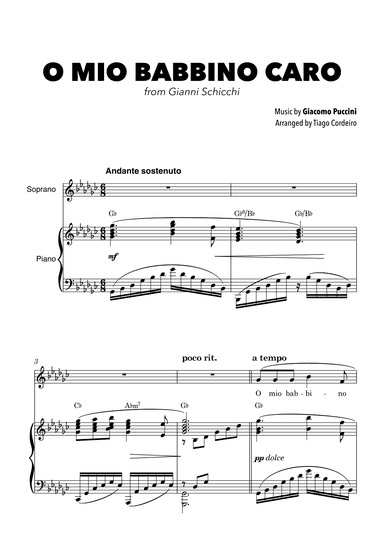 O Mio Babbino Caro (arr. Tiago Cordeiro)