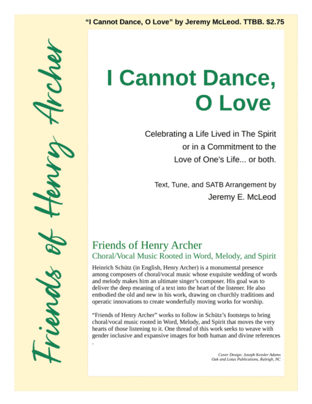 I Cannot Dance, O Love