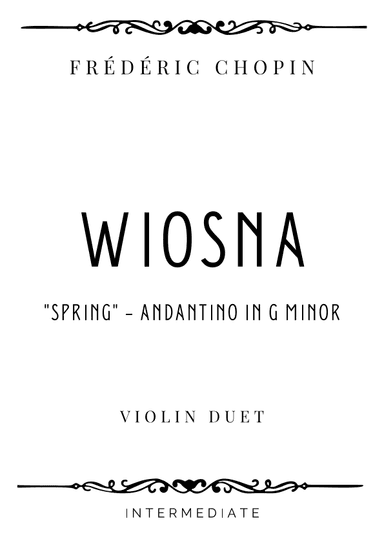 Chopin - Andantino from Wiosna (Spring) in G Minor - Intermediate (arr. Piacere Music Sheets)