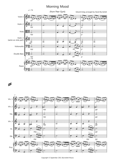 Morning Mood (from Peer Gynt) for String Orchestra (arr. David Burndrett)